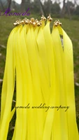 free shipping style a double yellow stain ribbon wands for party 50pcslot
