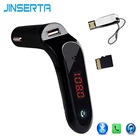 Автомобильный комплект JINSERTA 4 в 1, беспроводной fm-передатчик Bluetooth, AUX модулятор, mp3-плеер, SD, USB, TF, ЖК-дисплей, автомобильные аксессуары