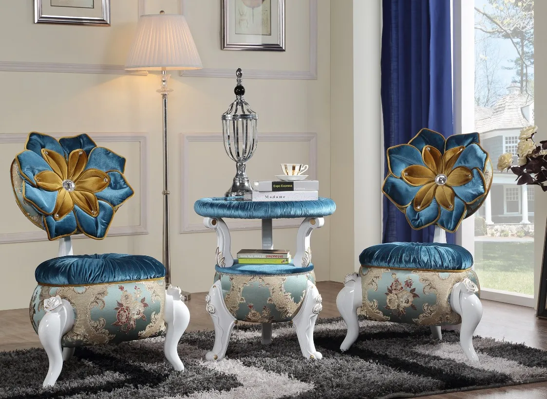 Европейский стиль красивый цветок диван стулья с центральным столом | Мебель