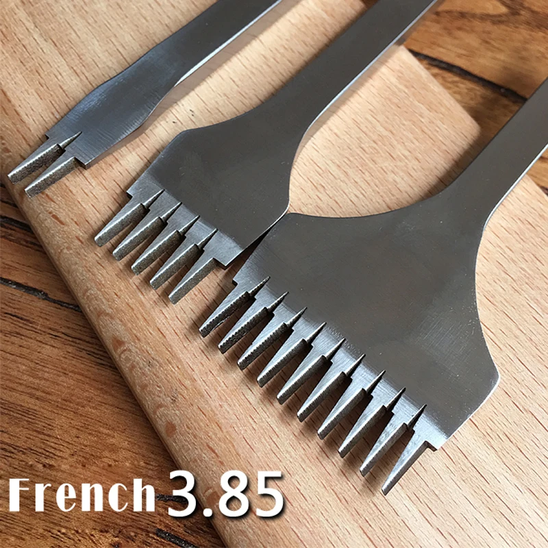 

3.85mm 2/5/10 Prong 3 Styles French Style leather Craft Hole Punches Stitching Punch Tool Set DIY Leather Craft Hole Embosser