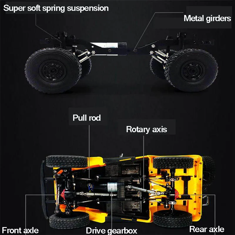 WPL C34KM RC автомобиль 4WD 1/16 2,4G высокоскоростной монстр грузовик Дистанционное управление автомобиль радиоуправляемое Багги внедорожные обновленная версия для Рождественский подарок