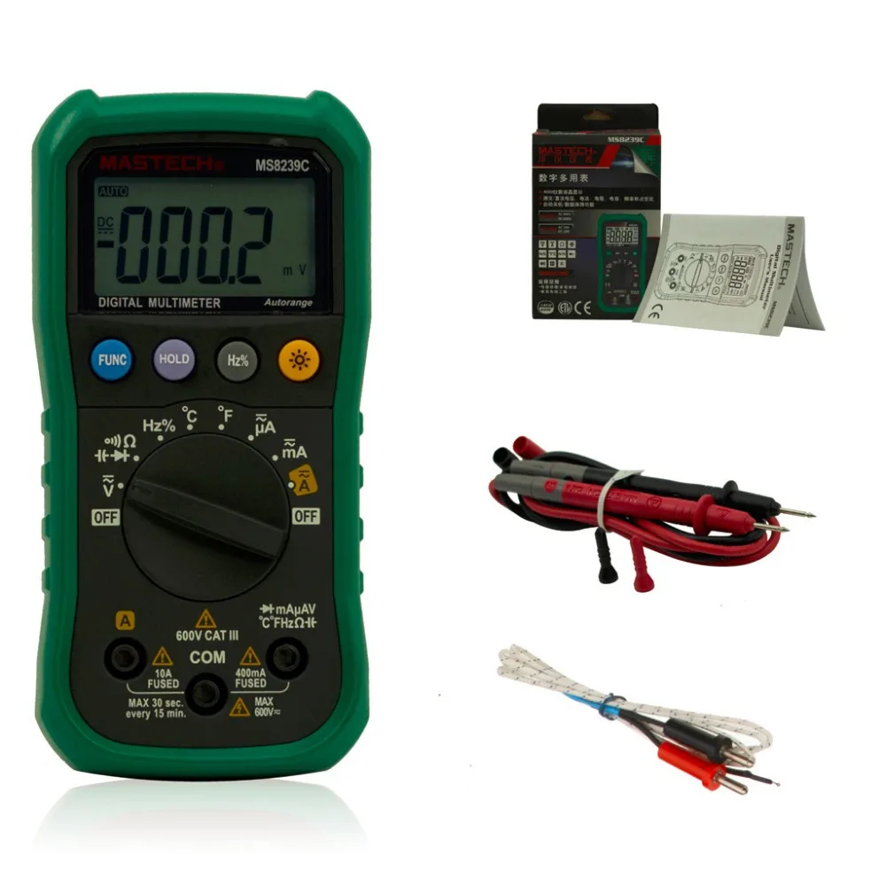 Mastech авто ручной 3 3/4 цифровой мультиметр MS8239C AC DC напряжение частота тока емкость