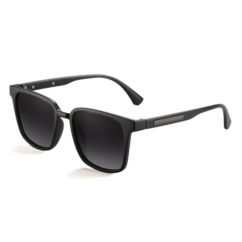C2 MatteBlack PSmoke POLARKING Марка Пластиковые Поляризованные Солнечные Очки Градиент Мужчины Для Вождения Oculos de sol мужские Квадратные Солнцезащитные Очки Оттенки Для Путешествий - Цвет линз: C2 MatteBlack PSmoke
