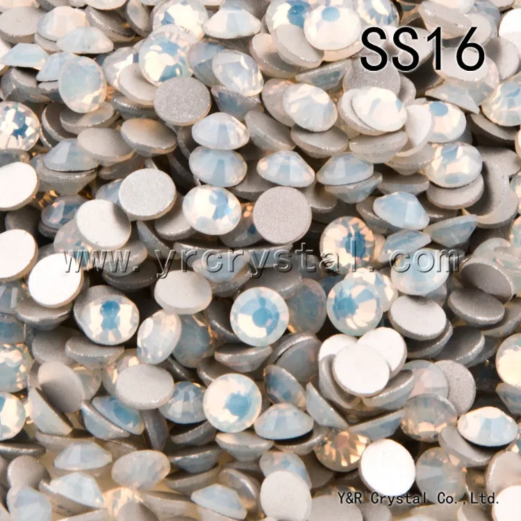 

2058NoHF SS16 Whilte Opal Color Nail Art Non HotFix Flatbacks Rhinestones Crystals Flat Back Glass Nail Stones
