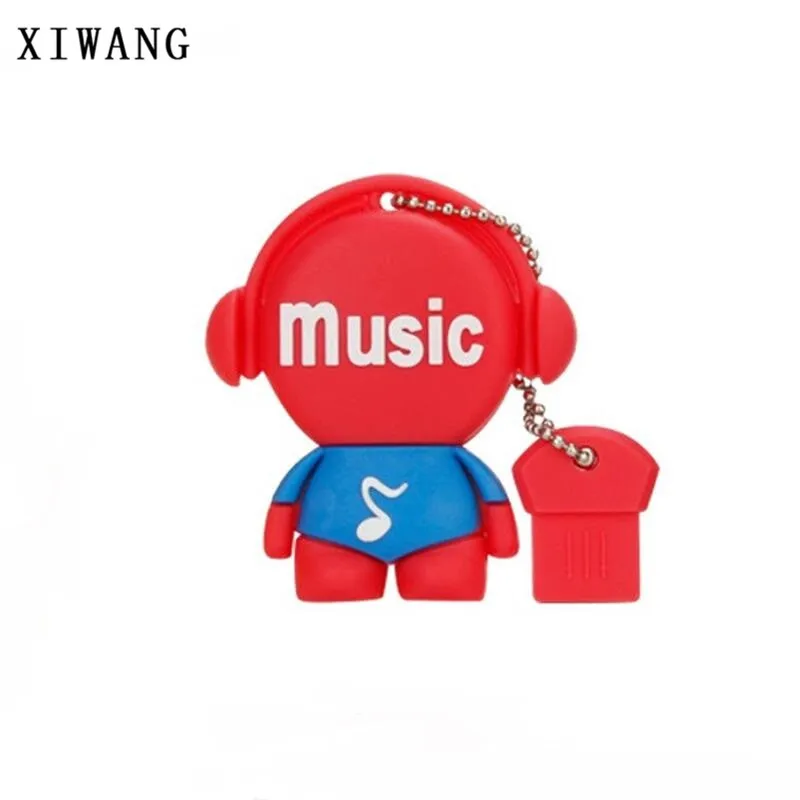blue Мультяшная музыкальная модель, USB флеш-накопитель, usb 2,0, 4 ГБ, 8 ГБ, 16 ГБ, флеш-накопитель, 32 ГБ, 64 ГБ, флешка, 128 ГБ, карта памяти, игрушка, u-диск, свадебный подарок - Цвет: blue