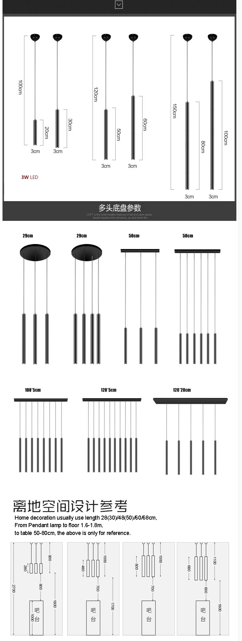 Led droplight Лофт современные подвесные светильники для столовой маленькие длинные цилиндрические круглые трубки Черный алюминиевый шнур подвесной светильник