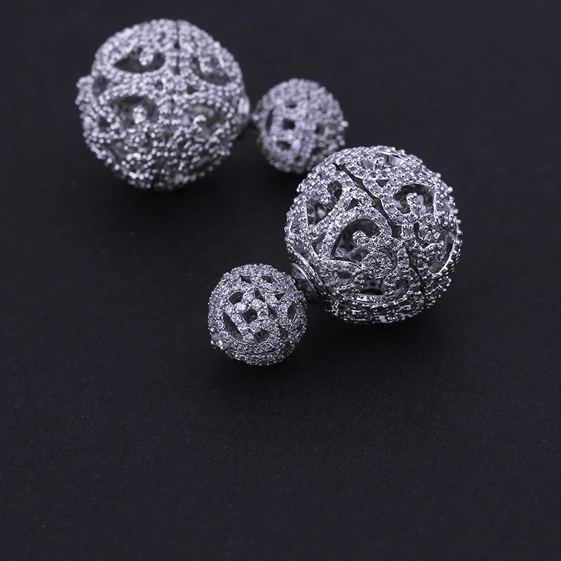 Девушка очень высокое качество Мода Посеребренная спереди назад двойной Циркон