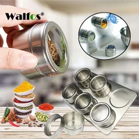 6 pieces magnetic stainless steel cruet condiment spice jars set salt and pepper shakers seasoning sprays cooking barbeque tool