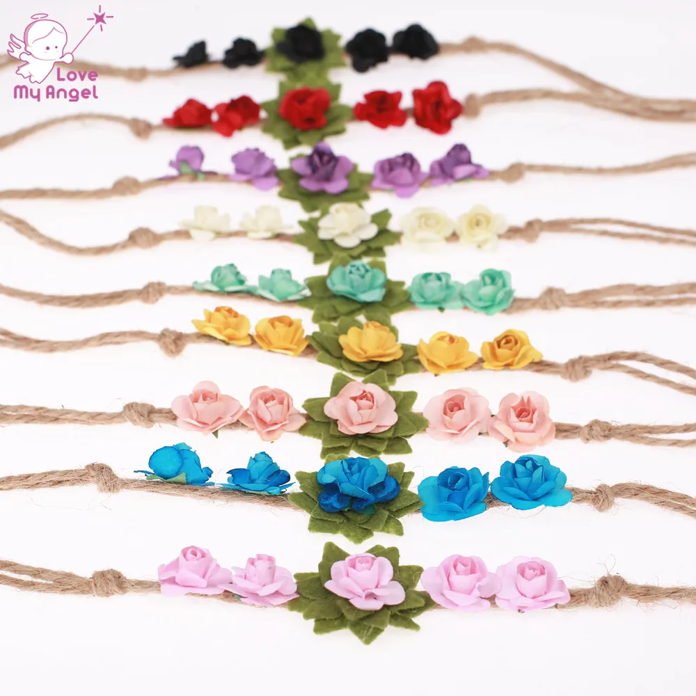 Шикарная повязка на голову с розовым цветком для девушек Женская бумажным