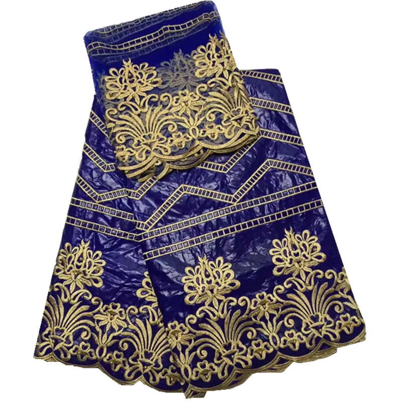 African lace fabric Embroidered Tulle Lace For Nigerian Bazin Riche Fabric Sewing Dress in white WKS50-45 | Дом и сад