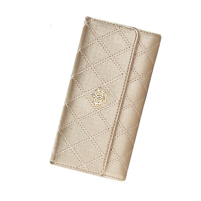 Fashion Wallet for Women Lady Long Wallets Coin Purse Plaid Female Candy Color Wallet PU Leather Card Holder Day Clutches W035