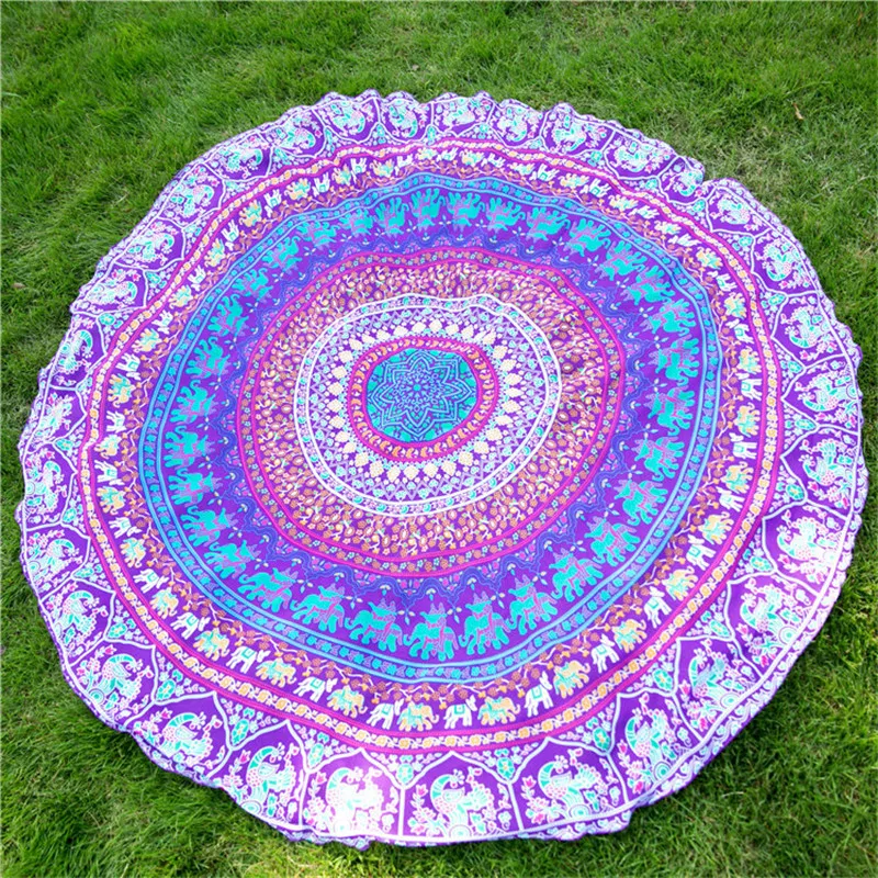 Новое поступление летнее круглое пляжное полотенце 20 цветов Женский Коврик для
