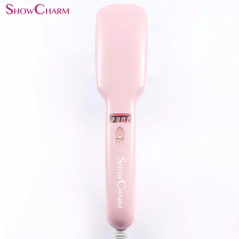 На ТВ Электрический Кисточки быстро выпрямитель для волос ЖК-дисплей расческа