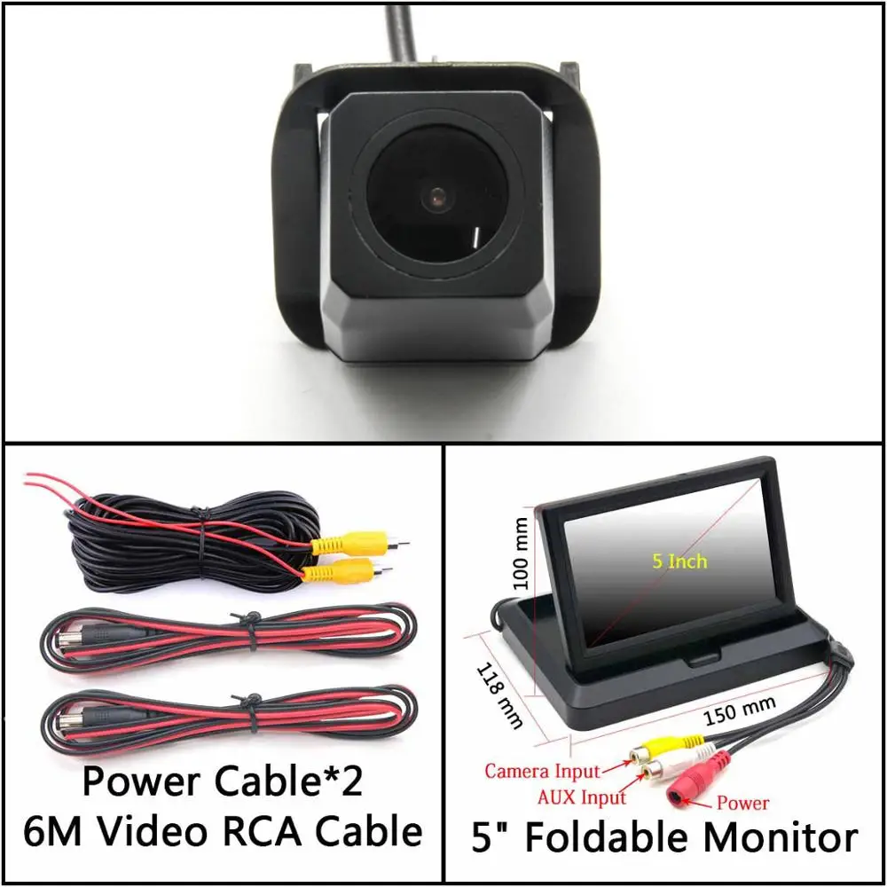 Cam N 5 inch Fold HD камера заднего вида для Toyota Alphard MK2 Noah R70 Voxy/Esquire/NAV1 Sequoia II Vellfire MK2 Автостоянка зеркало монитор - Название цвета: Cam N 5 inch Fold