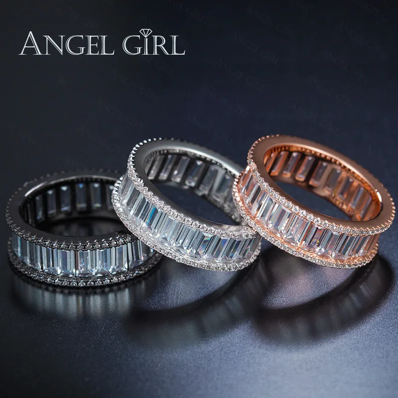 Angelgirl черное кольцо с фианитами ювелирное изделие женские квадратные