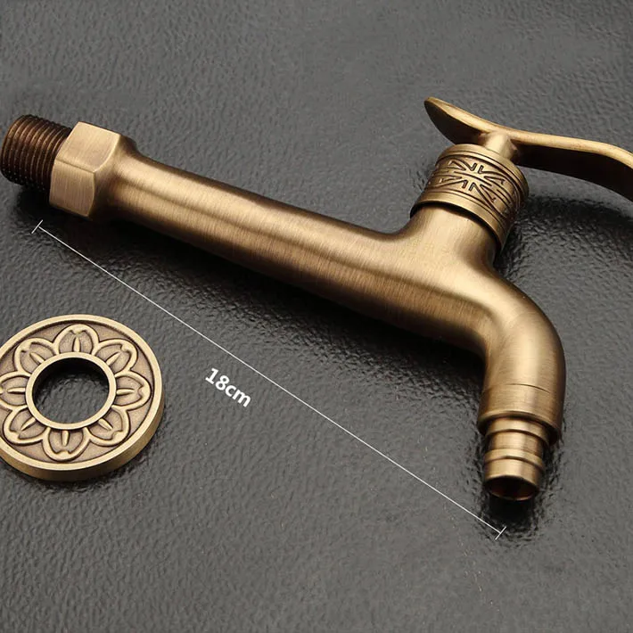 Длинный античный латунный декоративный смеситель для сада одиночный холодный