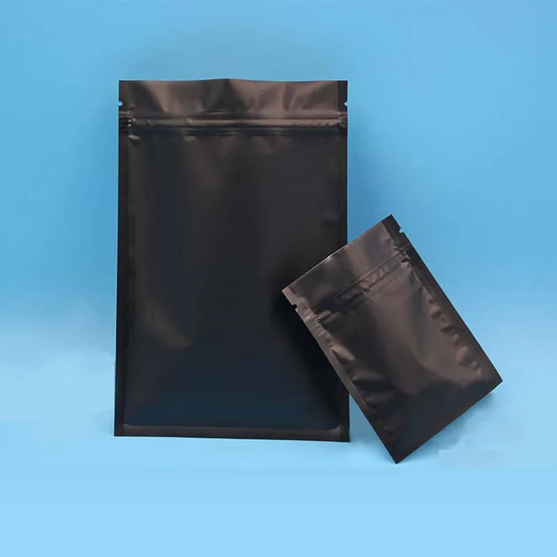 Dura Aid 100 шт маленькая матовая черная алюминиевая фольга Ziplock сумка с плоской