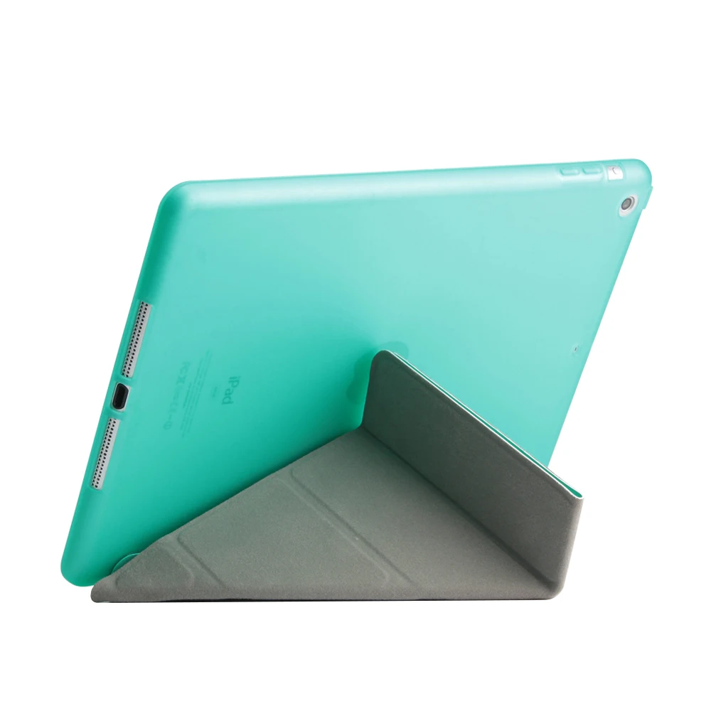 Мягкий чехол из ТПУ для ipad Air 1: A1474'A1475'A1476, YCJOYZW-4 форма кронштейн умный сон Пробуждение из искусственной кожи Ткань задняя крышка
