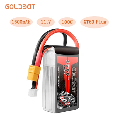 GOLDBAT 1500mAh FPV Lipo батарея 3S 11,1 V батарея Lipo 3S Lipo батарея для дрона 100C софткейс с XT60 разъем для самолета FPV - Цвет: XT60 Plug