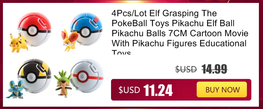 4 шт./лот эльф схватив Pokeball Игрушки Пикачу эльф мяч Пикачу шары 7 см мультфильм с Пикачу рисунках развивающие Игрушки