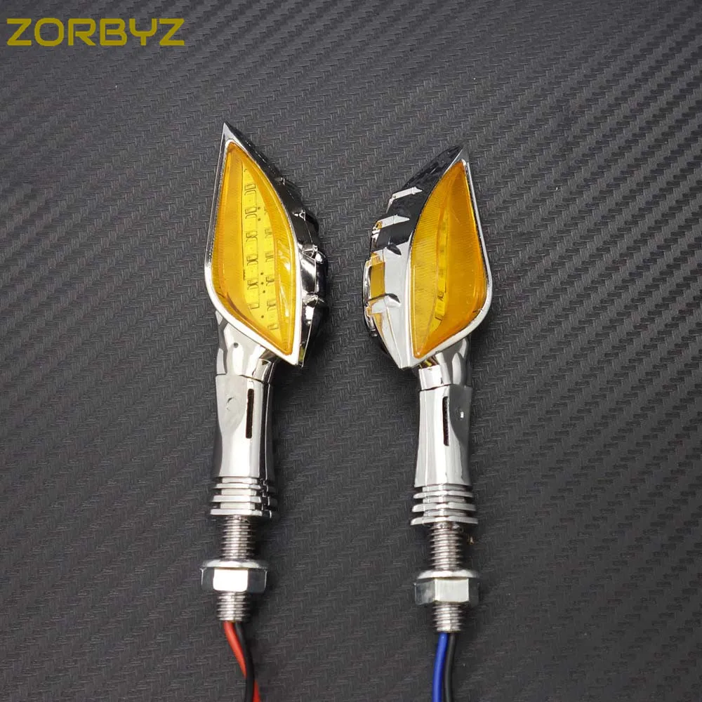 ZORBYZ черный/хром Череп указатель поворота индикатор мотоцикл Уличный спорт