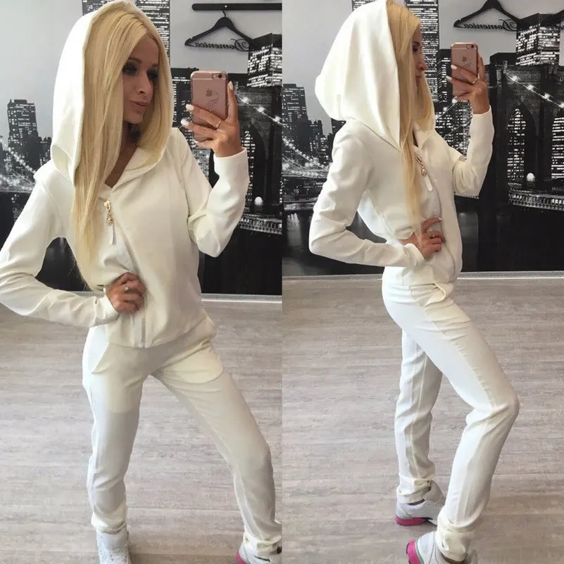 Zipper new design Suit Set 2019 Women Tracksuit Two-piece Sport Style Outfit Jogging Sweatshirt Fitness Lounge Sportwear |