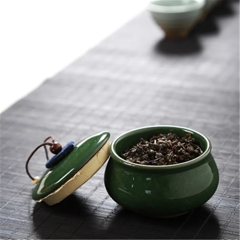 Зеленый фарфор Жестяная Банка ручной работы чайник керамический фиолетовый