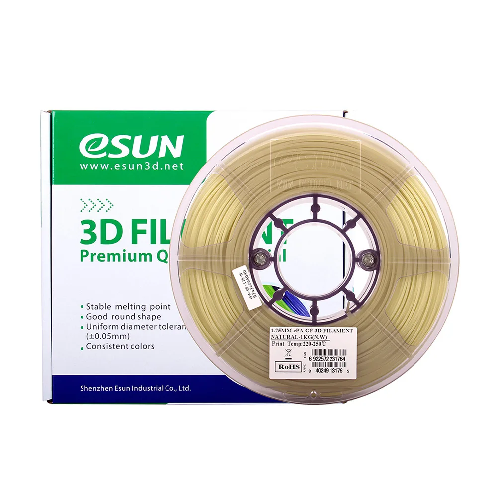 ESUN ePA GF 1,75 мм Стекло волокна заполнены 3D-принтеры нити 1 кг 2.2lb "песочные часы" Материал заправки натуральный расходные материалы