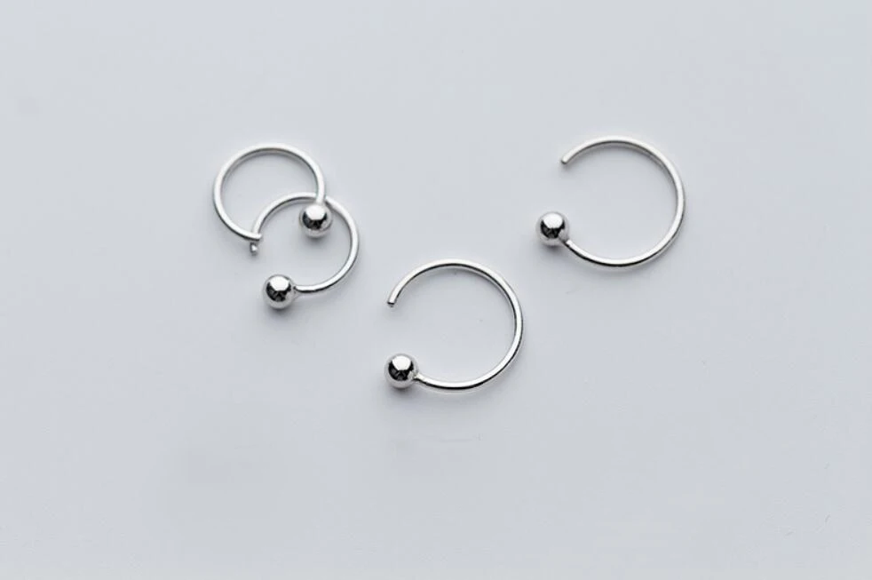 Женские и мужские серьги в виде серебряного шара|925 sterling silver|925 ball earrings925 silver |