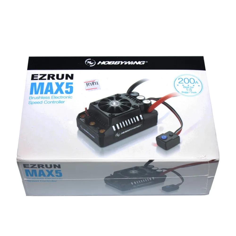 Hobbywing EzRun Max6-/Max5 V3 160A/200A контроллер скорости водонепроницаемый бесщеточный ESC для 1/6 1/5 RC автомобиля