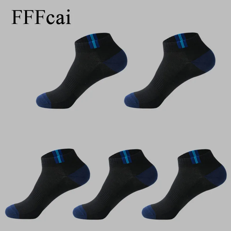 FFFcai, 5 пар,, мужские удобные теплые спортивные носки, зимние носки для бега, мужские хлопковые носки с соединением, Calcetines Ciclismo, дезодорант, Meias