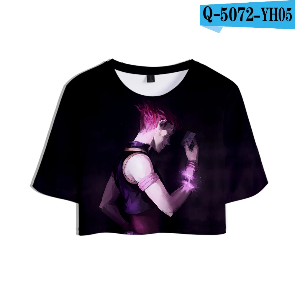 Hisoka 3D новая одежда футболка Летняя Женская Сексуальная футболка s Женская повседневная одежда Топ Горячая Распродажа 3D Топ Футболка s размера плюс XXL - Цвет: Серый