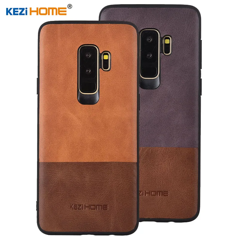 Чехол для Samsung Galaxy S9 Plus KEZiHOME роскошный хит цвет натуральная кожа силиконовый край