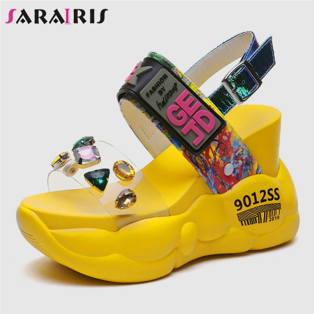 SARAIRIS/Новинка популярные брендовые цветные Босоножки на платформе коллекция 2019