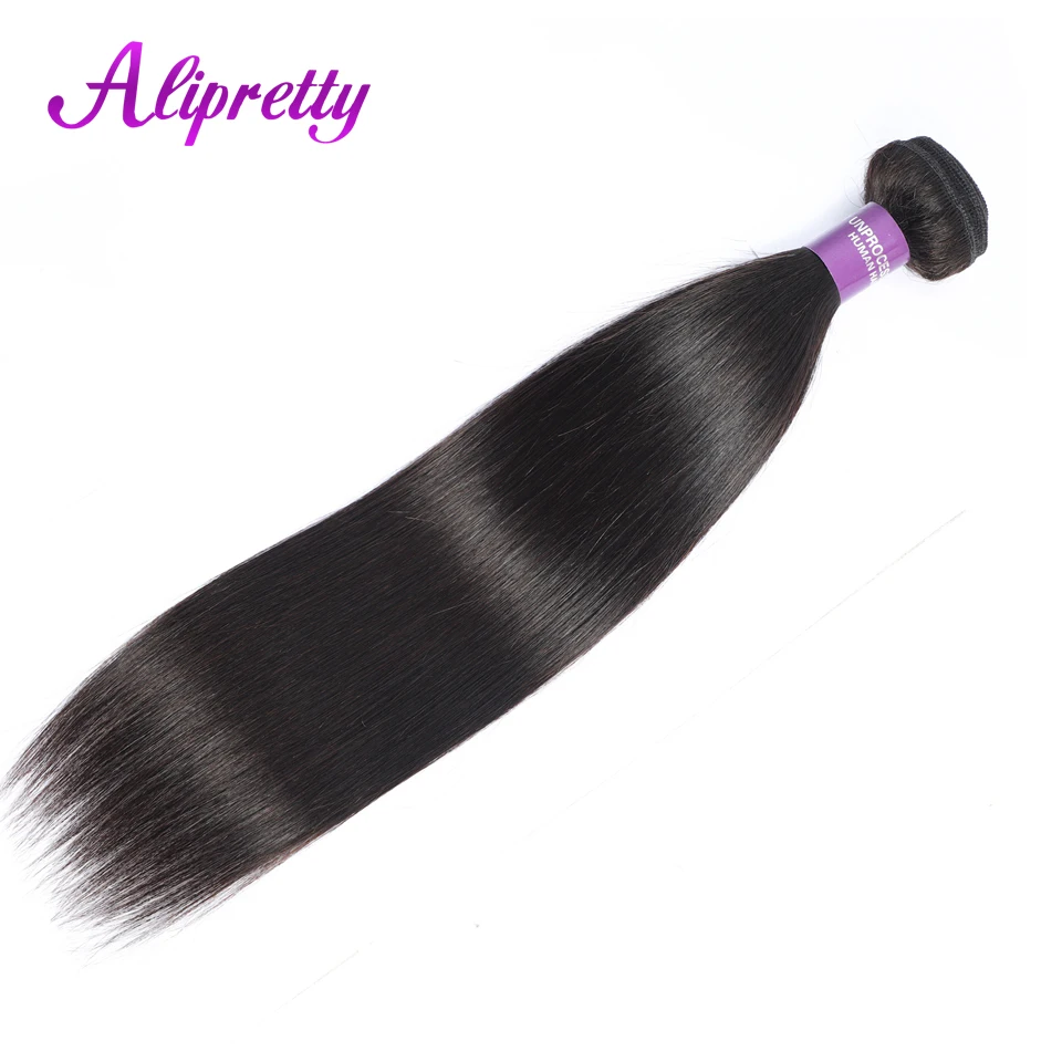 Alipretty индийские прямые волосы с закрытием 100% пучок человеческих волос сделки