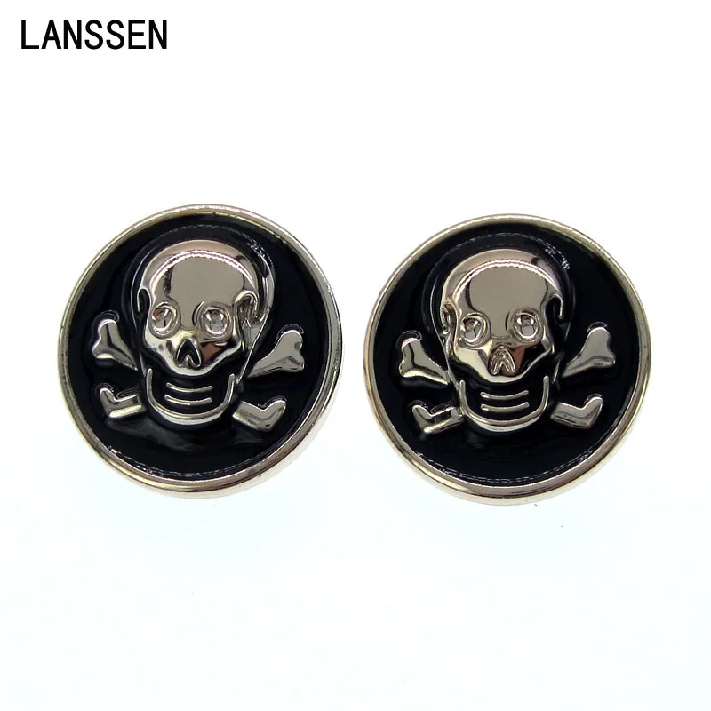 

20Pcs Gold Black Skull Buttons Round Plastic Buttons For Clothing Accessories Apparel Sewing Crafts 22.0mm( 7/8")Dia