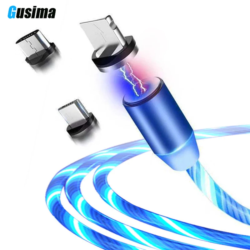 Магнитный usb-кабель для iPhone XR X 7 8 Micro type C 1 м быстрое зарядное устройство зарядный