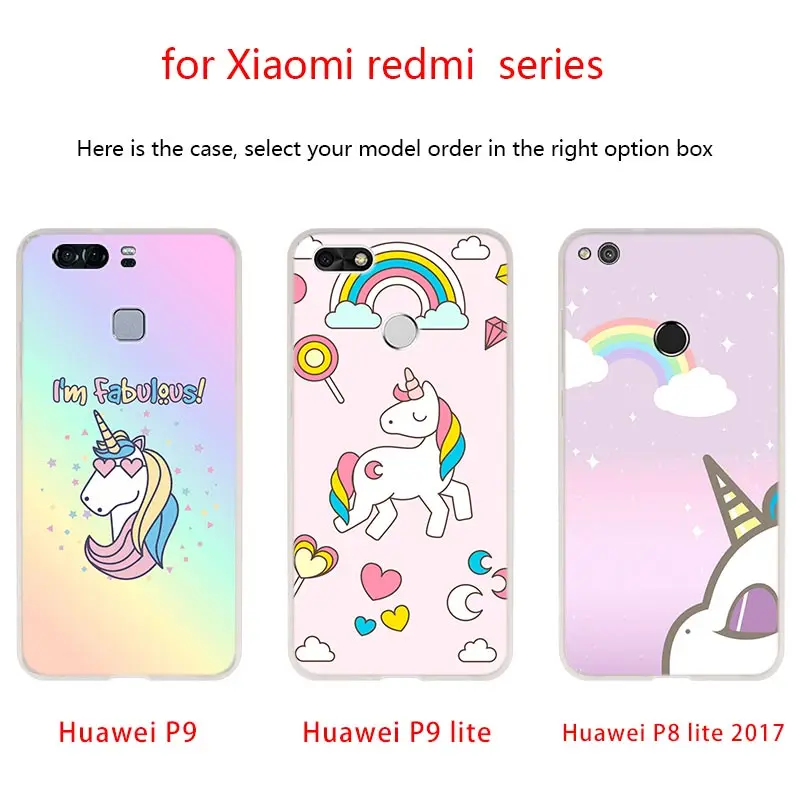 TPU чехол мягкий чехол для телефона для huawei P 20 pro P10 плюс P9 P8 lite P30 pro samrt Nova 3e Лошадь Единорог на радуге