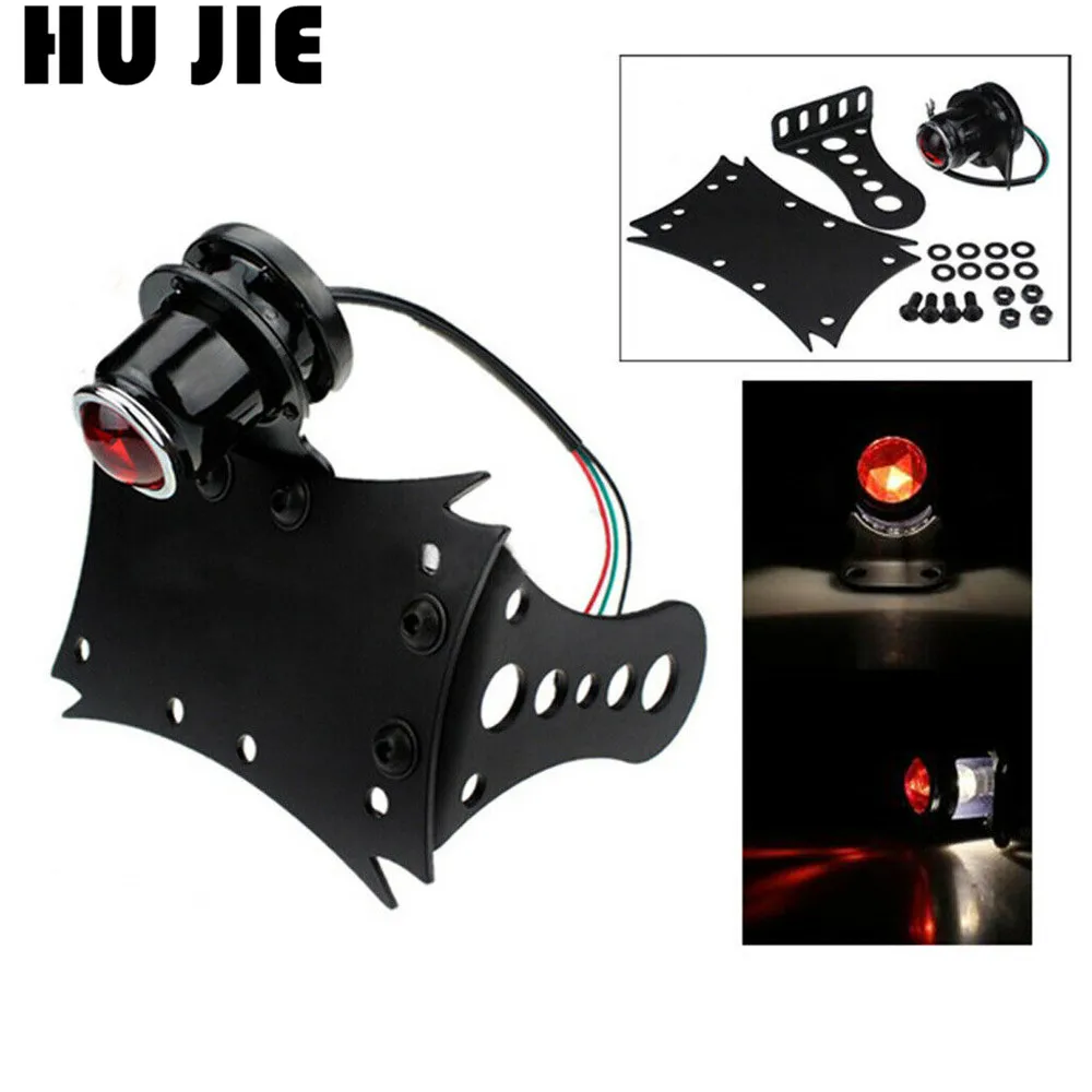 Black Axle Side Mount Tag License Plate Holder Bracket Rear Tail Light For Cruiser Bobber | Автомобили и мотоциклы