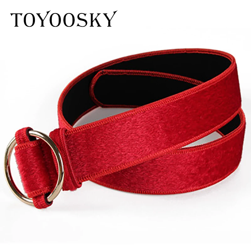 Роскошный женский ремень TOYOOSKY из искусственной кожи однотонный с круглой