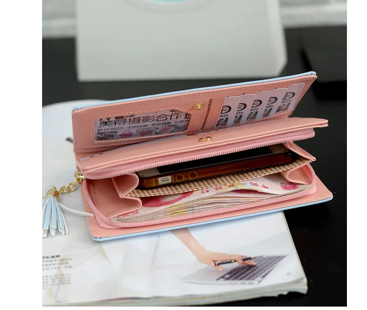 Женские кошельки и бумажники 2020 женский клатч на молнии с мультяшными кошками