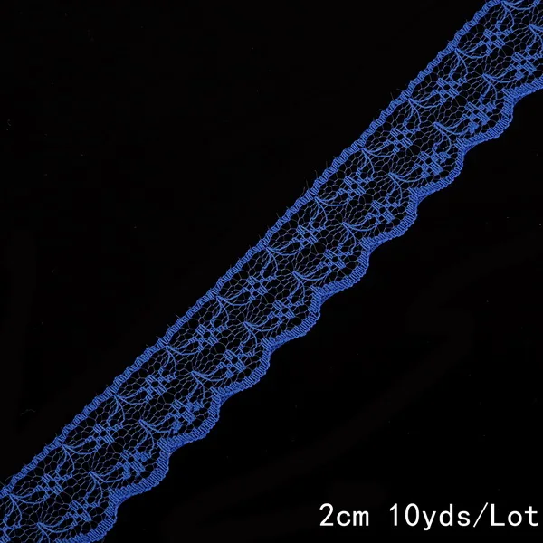 Royal Blue 10 ярдов 20 мм кружевная лента двусторонняя ручная работа вышитая Сетка кружевная отделка ткань лента DIY швейная юбка аксессуары - Цвет: Royal Blue