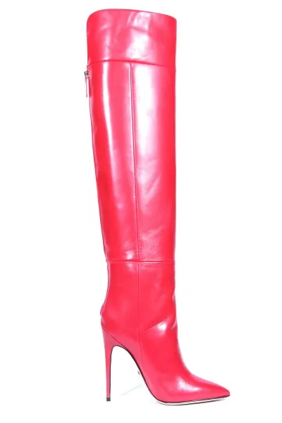 New Women Over The Knee Boots Leather Pointed High Heel Zipper Thigh High Boots Fashion2019 Winter Shoes Woman Sexy Ladies Shoes