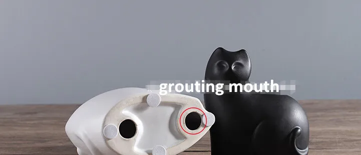 Креативные керамические фигурки животных фигурка белого и черного кота