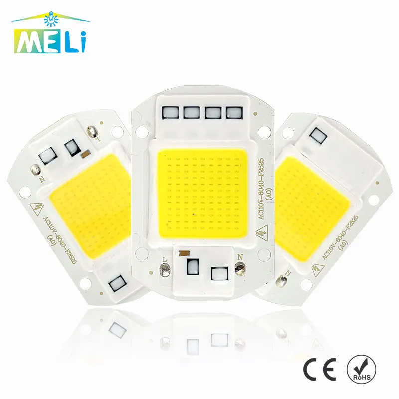 Светодиодный чип COB 20 Вт 30 50 светодиодный 220 В умный IC IP65 прожектор
