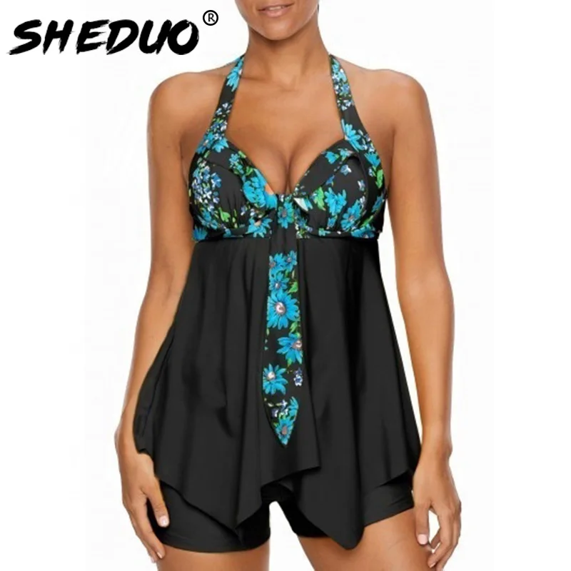 

Sexy Swimsuit Women 2018 Summer Beachwear Halter Lace Swimwear Bathing Suits Bodysuit Plus Size Swimsuit Floral 5xl
