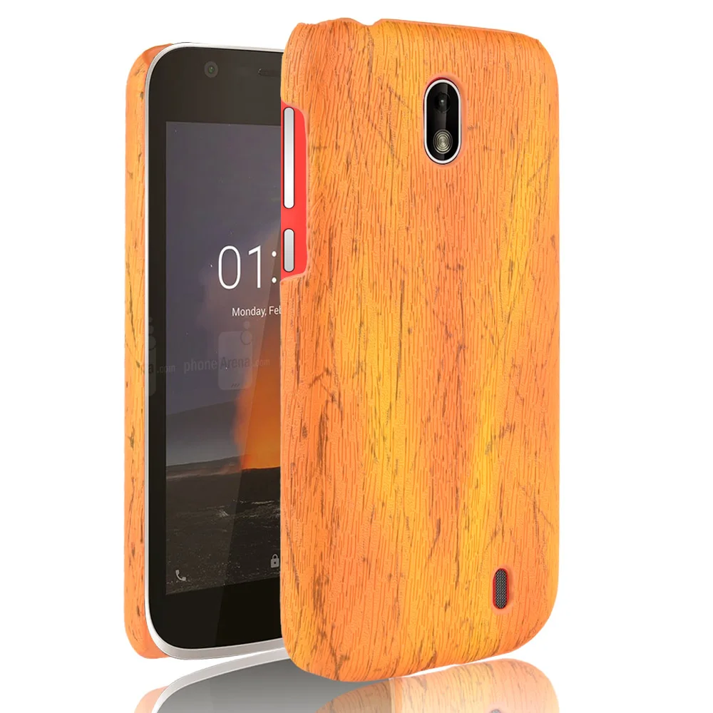 Кожаный чехол Woodern в стиле ретро для Nokia 1 Роскошный противоударный жесткий чехлы