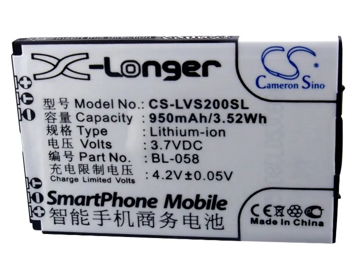 Аккумулятор Cameron Sino на 950 мА · ч Φ телефон для Lenovo A307 A320 E209 E268 I300 I807 I817 I908 P612 P636 S200 S520