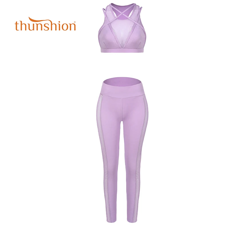 Thunsion женский спортивный костюм для йоги бега фитнеса одежда прогулок