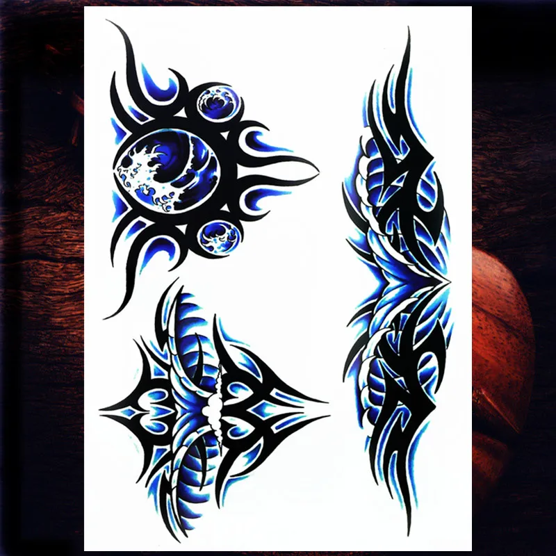 Y XLWN синий Тотем Мужская креативная Татуировка женские Смываемые тату наклейки